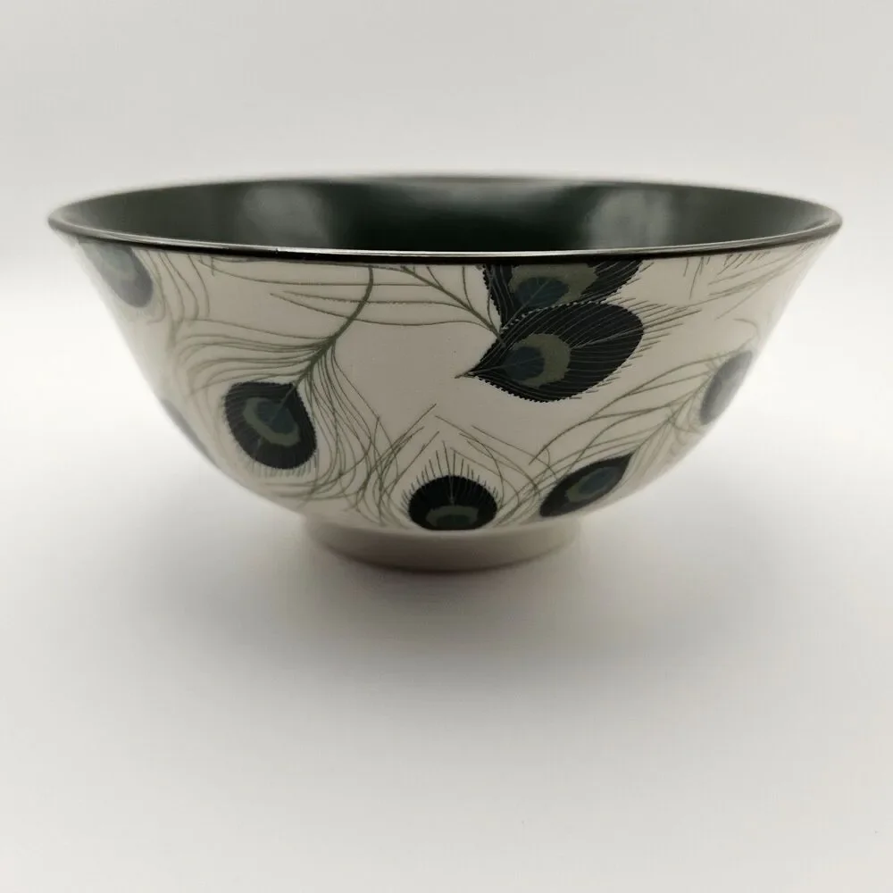 Jardin d'Ulysse decorative peacock feather pattern bowl - beautiful!